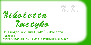 nikoletta kmetyko business card